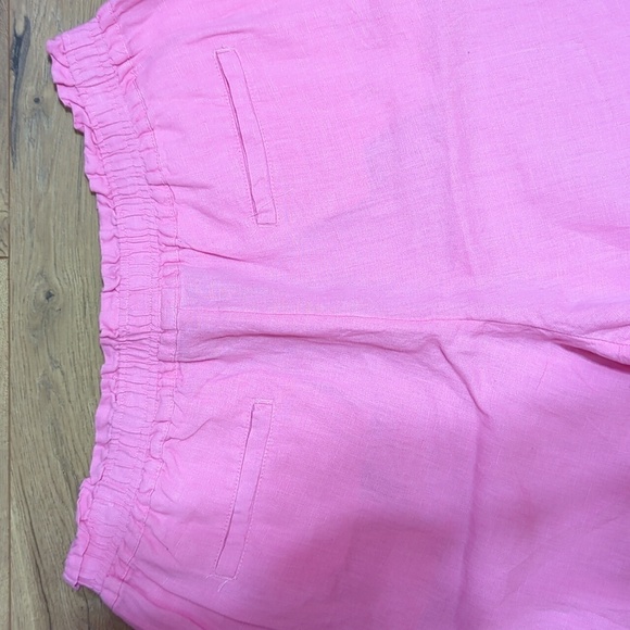 Charter Club Linen Cropped Pull On Pink Pants PL - Picture 6 of 7